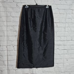 Vintage Harve Benard Long Black Straight Lined Modest Skirt Size 8